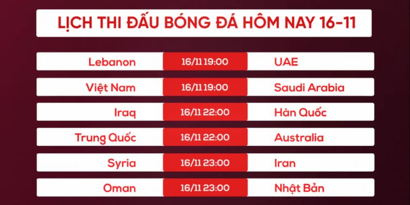 Vai trò của lịch thi đấu bóng đá